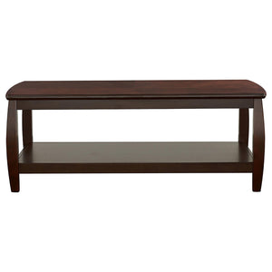 Mesa de centro rectangular de madera Dixon de 1 estante color espresso
