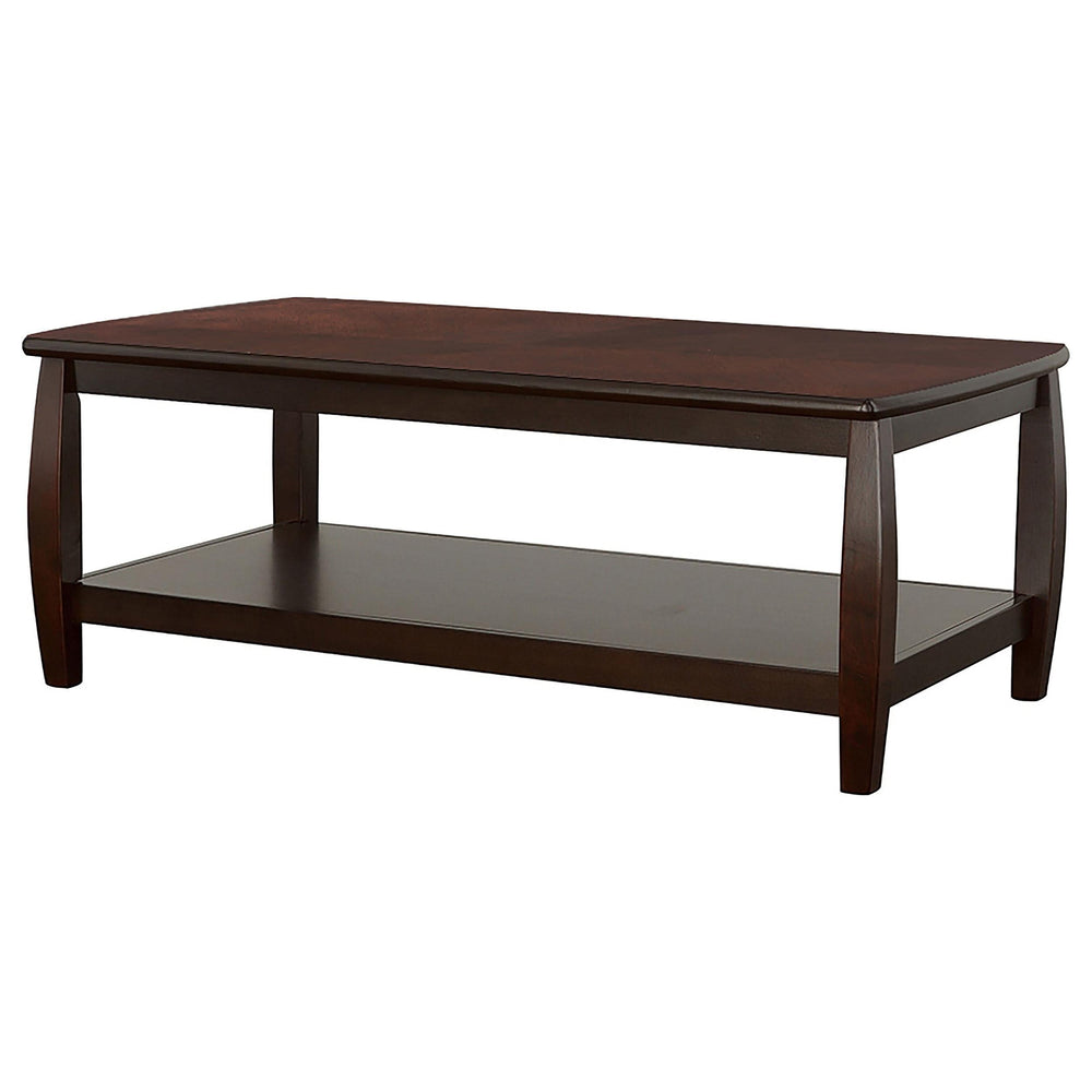 Mesa de centro rectangular de madera Dixon de 1 estante color espresso