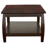 Mesa de centro rectangular de madera Dixon de 1 estante color espresso