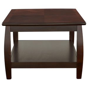 Mesa de centro rectangular de madera Dixon de 1 estante color espresso