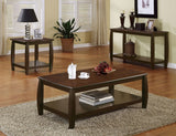 Mesa de centro rectangular de madera Dixon de 1 estante color espresso
