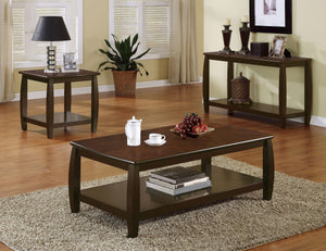 Mesa de centro rectangular de madera Dixon de 1 estante color espresso