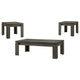 Juego de mesa de centro rectangular Cain de 3 piezas, gris desgastado 