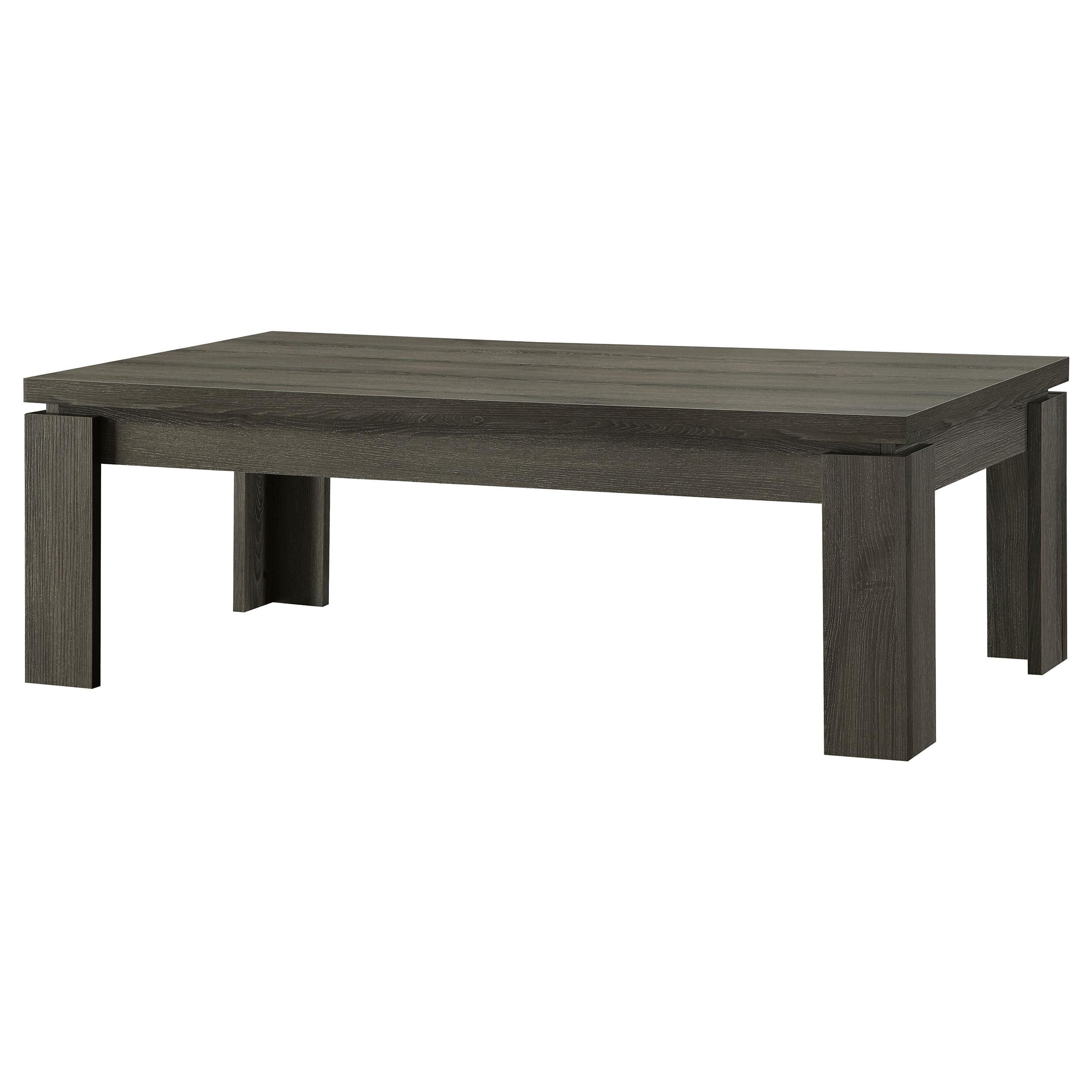 Cain 3-piece Rectangular Coffee Table Set Weathered Grey
