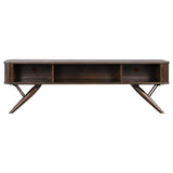 Mueble para TV Valna Wood de 71 pulgadas con puertas corredizas en nogal