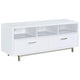 Mueble para TV Casey de 60 pulgadas, de madera de ingeniería con dos cajones, color blanco