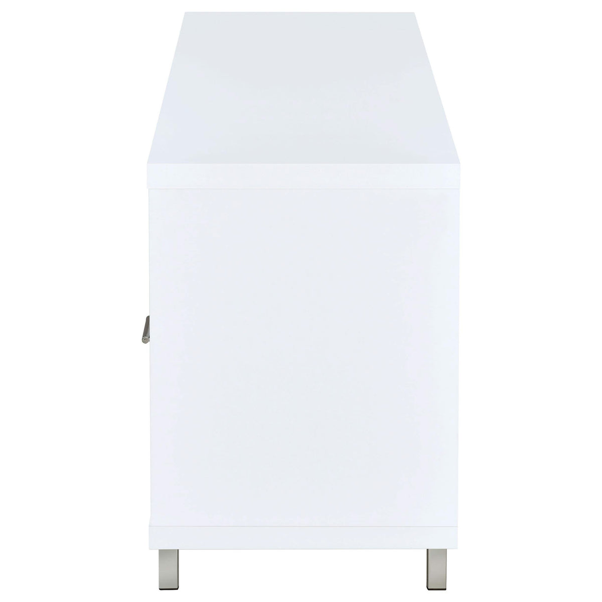 Mueble para TV Casey de 60 pulgadas, de madera de ingeniería con dos cajones, color blanco