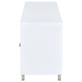 Mueble para TV Casey de 60 pulgadas, de madera de ingeniería con dos cajones, color blanco