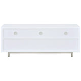 Mueble para TV Casey de 60 pulgadas, de madera de ingeniería con dos cajones, color blanco