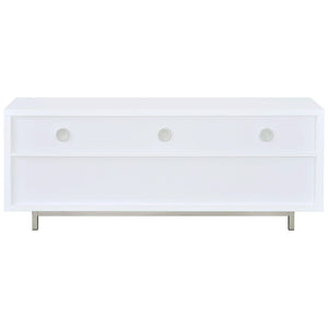 Mueble para TV Casey de 60 pulgadas, de madera de ingeniería con dos cajones, color blanco