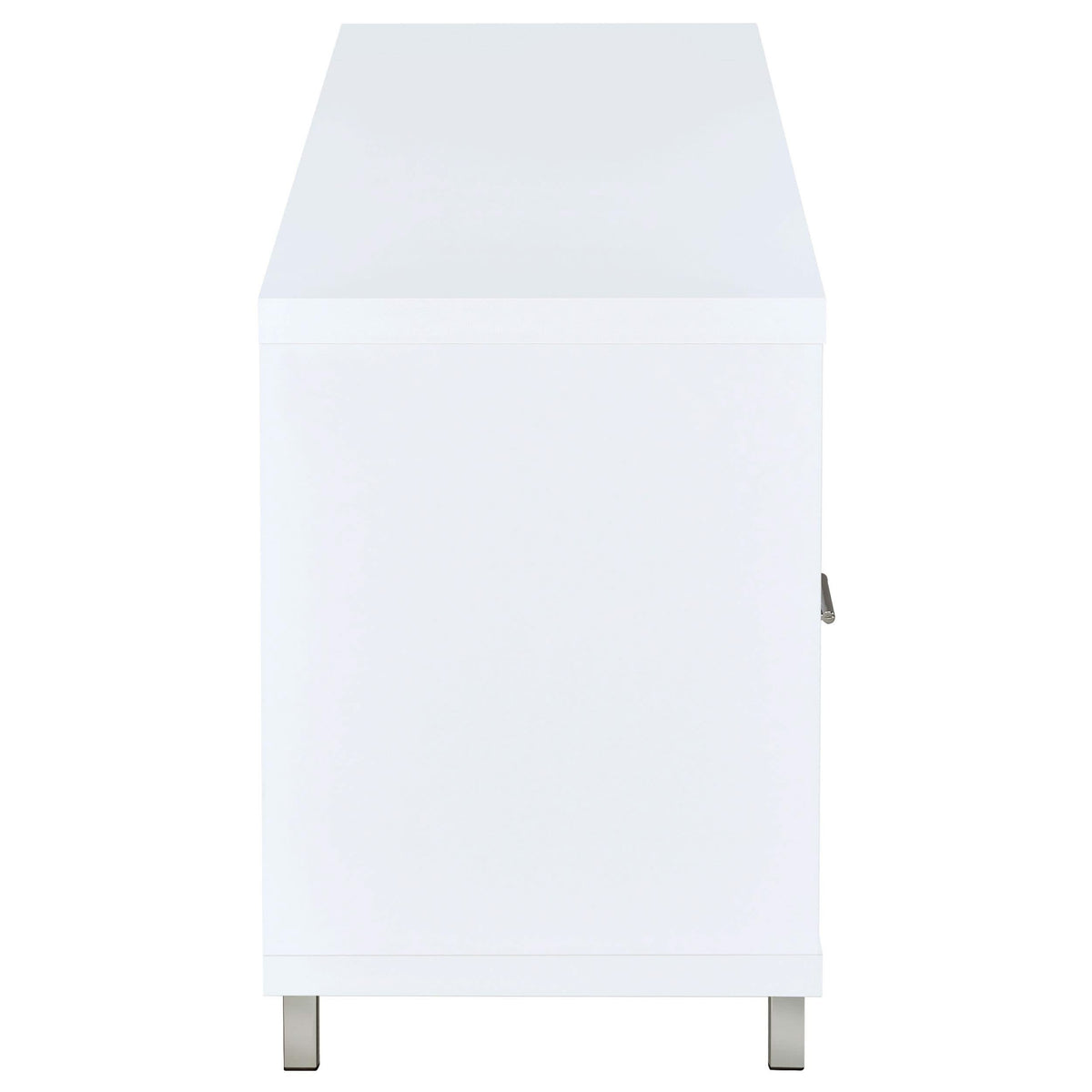Mueble para TV Casey de 60 pulgadas, de madera de ingeniería con dos cajones, color blanco