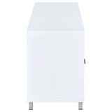 Mueble para TV Casey de 60 pulgadas, de madera de ingeniería con dos cajones, color blanco