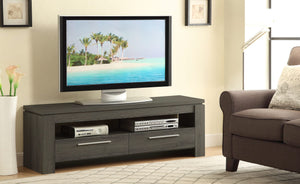 Mueble para TV Elkton de 59 pulgadas, madera de ingeniería, con dos cajones, color gris desgastado