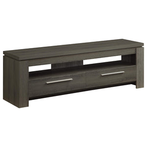 Mueble para TV Elkton de 59 pulgadas, madera de ingeniería, con dos cajones, color gris desgastado