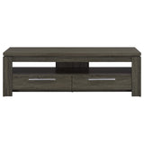 Mueble para TV Elkton de 59 pulgadas, madera de ingeniería, con dos cajones, color gris desgastado