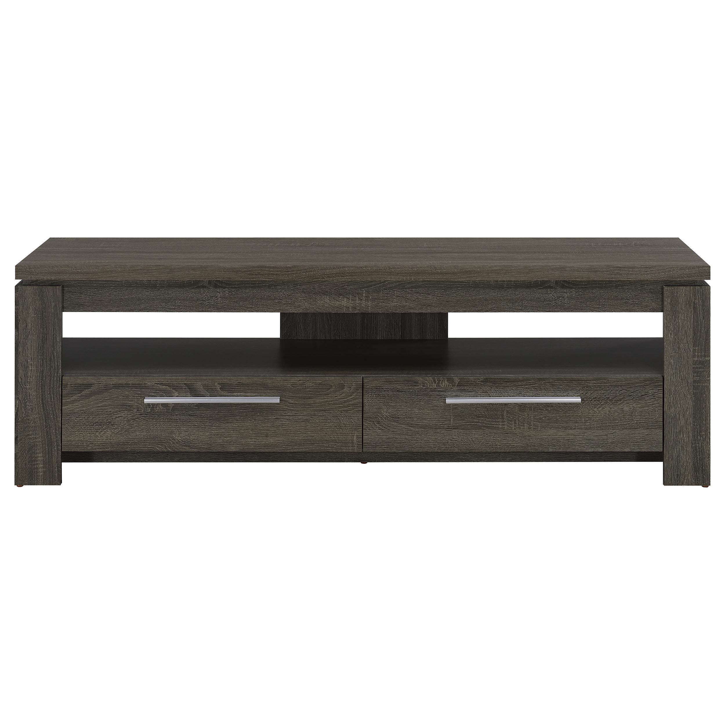 Elkton 2-drawer Engineered Wood 59-inch TV Stand Weathered Grey