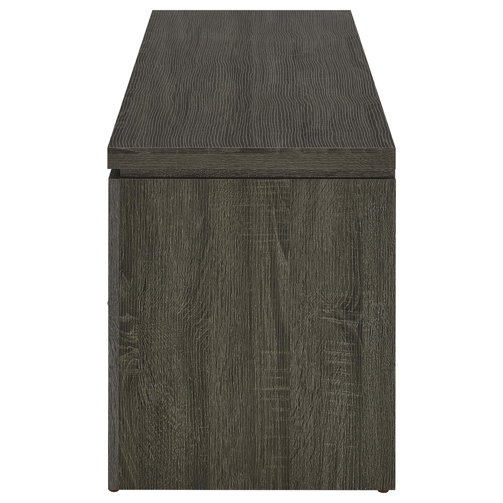 Mueble para TV Elkton de 59 pulgadas, madera de ingeniería, con dos cajones, color gris desgastado