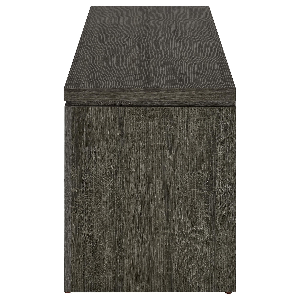 Mueble para TV Elkton de 59 pulgadas, madera de ingeniería, con dos cajones, color gris desgastado