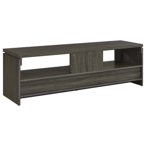 Mueble para TV Elkton de 59 pulgadas, madera de ingeniería, con dos cajones, color gris desgastado