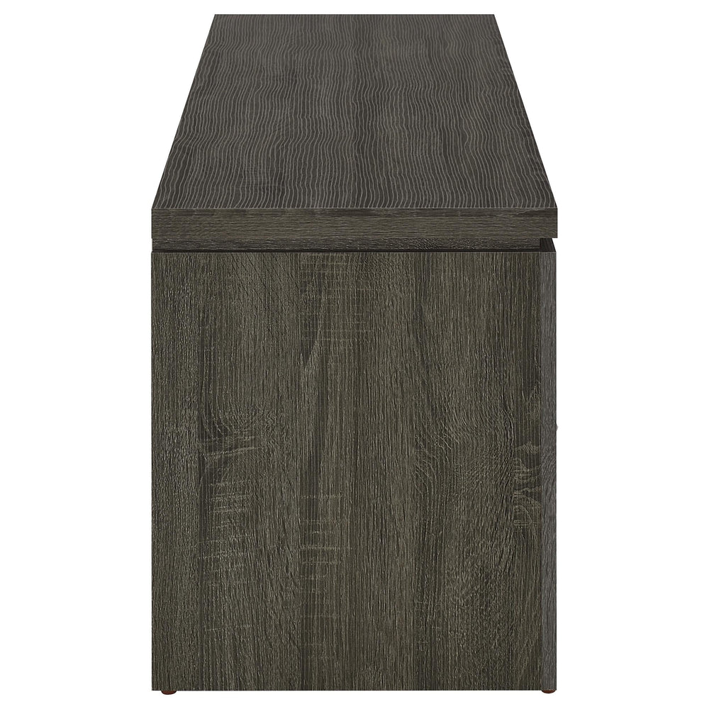 Mueble para TV Elkton de 59 pulgadas, madera de ingeniería, con dos cajones, color gris desgastado