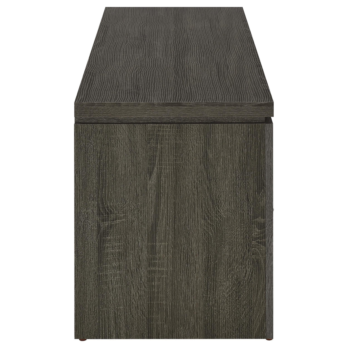 Mueble para TV Elkton de 59 pulgadas, madera de ingeniería, con dos cajones, color gris desgastado