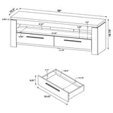 Mueble para TV Elkton de 59 pulgadas, madera de ingeniería, con dos cajones, color gris desgastado