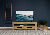 Mueble para TV Elkton de 59 pulgadas, madera de ingeniería, con 2 cajones, color mango