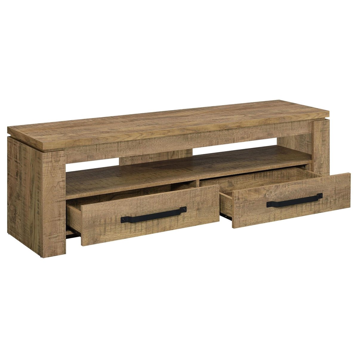 Mueble para TV Elkton de 59 pulgadas, madera de ingeniería, con 2 cajones, color mango