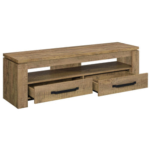 Mueble para TV Elkton de 59 pulgadas, madera de ingeniería, con 2 cajones, color mango