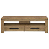 Mueble para TV Elkton de 59 pulgadas, madera de ingeniería, con 2 cajones, color mango