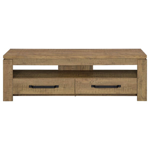 Mueble para TV Elkton de 59 pulgadas, madera de ingeniería, con 2 cajones, color mango