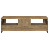 Mueble para TV Elkton de 59 pulgadas, madera de ingeniería, con 2 cajones, color mango