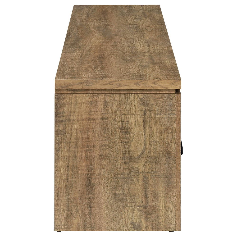 Mueble para TV Elkton de 59 pulgadas, madera de ingeniería, con 2 cajones, color mango