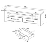 Mueble para TV Elkton de 59 pulgadas, madera de ingeniería, con 2 cajones, color mango
