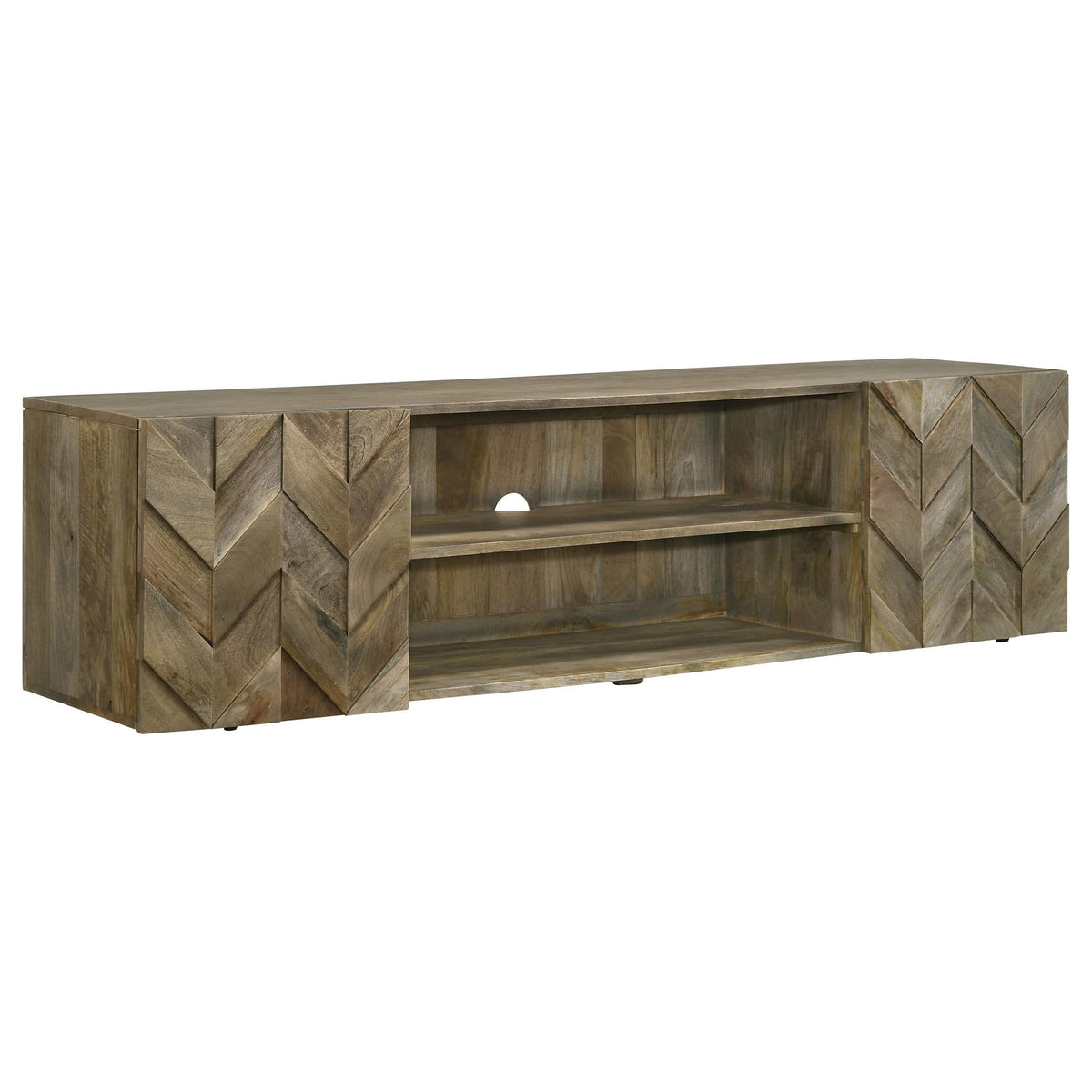 Keese - Mueble para TV de madera con 2 puertas y 70 pulgadas, consola multimedia, mango marrón
