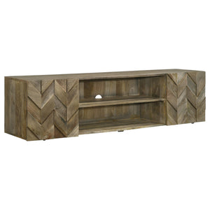 Keese - Mueble para TV de madera con 2 puertas y 70 pulgadas, consola multimedia, mango marrón
