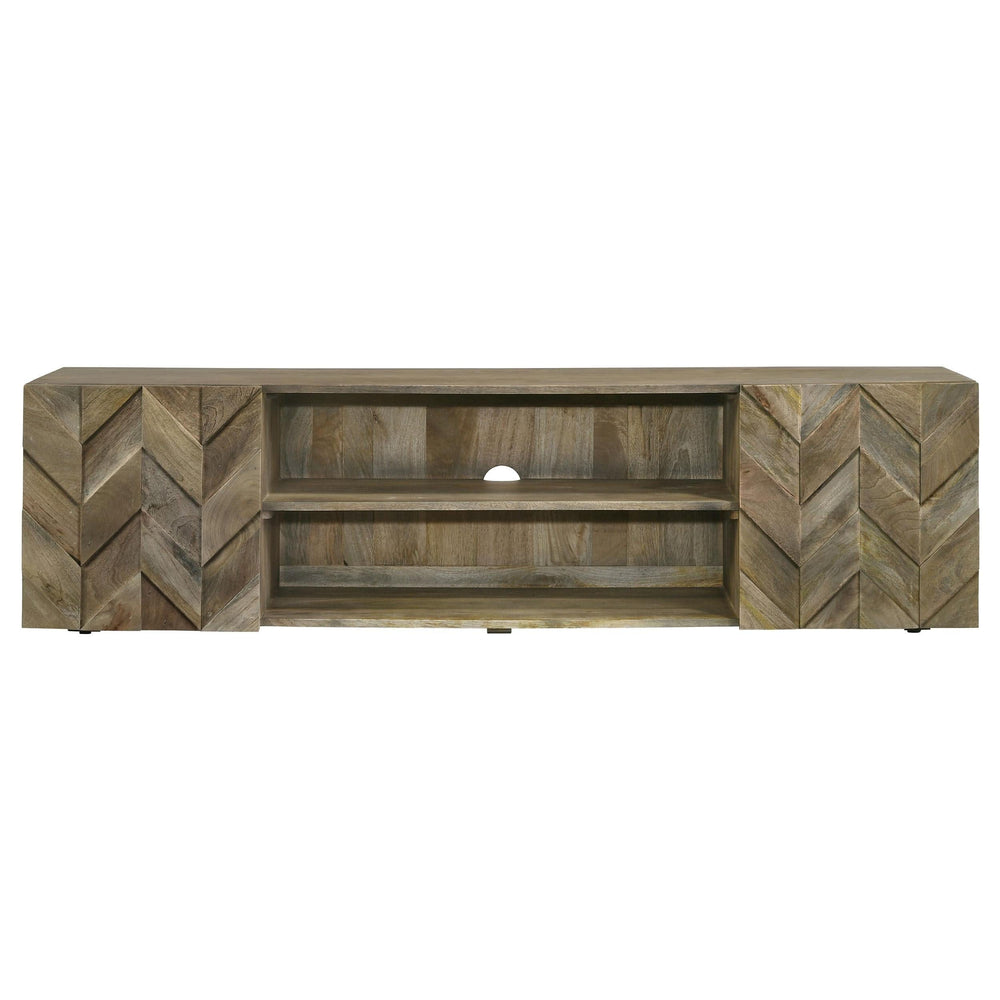 Keese - Mueble para TV de madera con 2 puertas y 70 pulgadas, consola multimedia, mango marrón