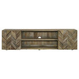 Keese - Mueble para TV de madera con 2 puertas y 70 pulgadas, consola multimedia, mango marrón