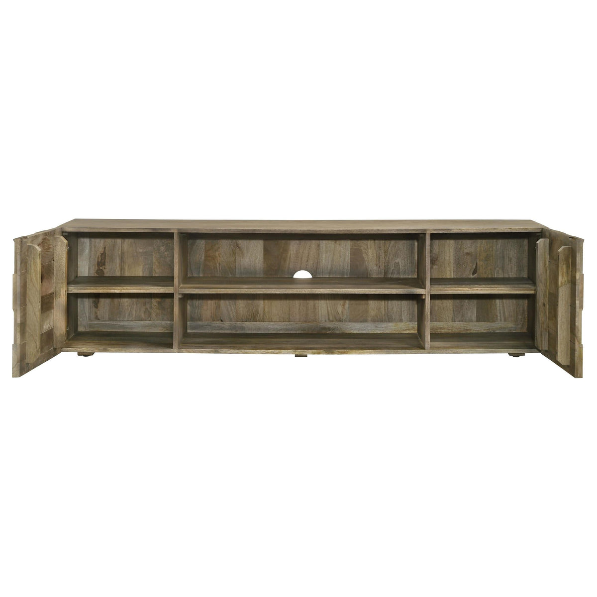 Keese - Mueble para TV de madera con 2 puertas y 70 pulgadas, consola multimedia, mango marrón