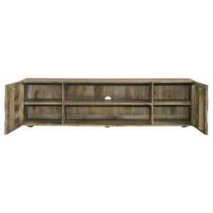 Keese - Mueble para TV de madera con 2 puertas y 70 pulgadas, consola multimedia, mango marrón