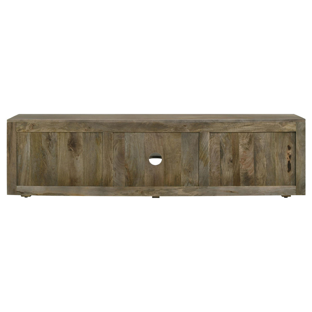 Keese - Mueble para TV de madera con 2 puertas y 70 pulgadas, consola multimedia, mango marrón