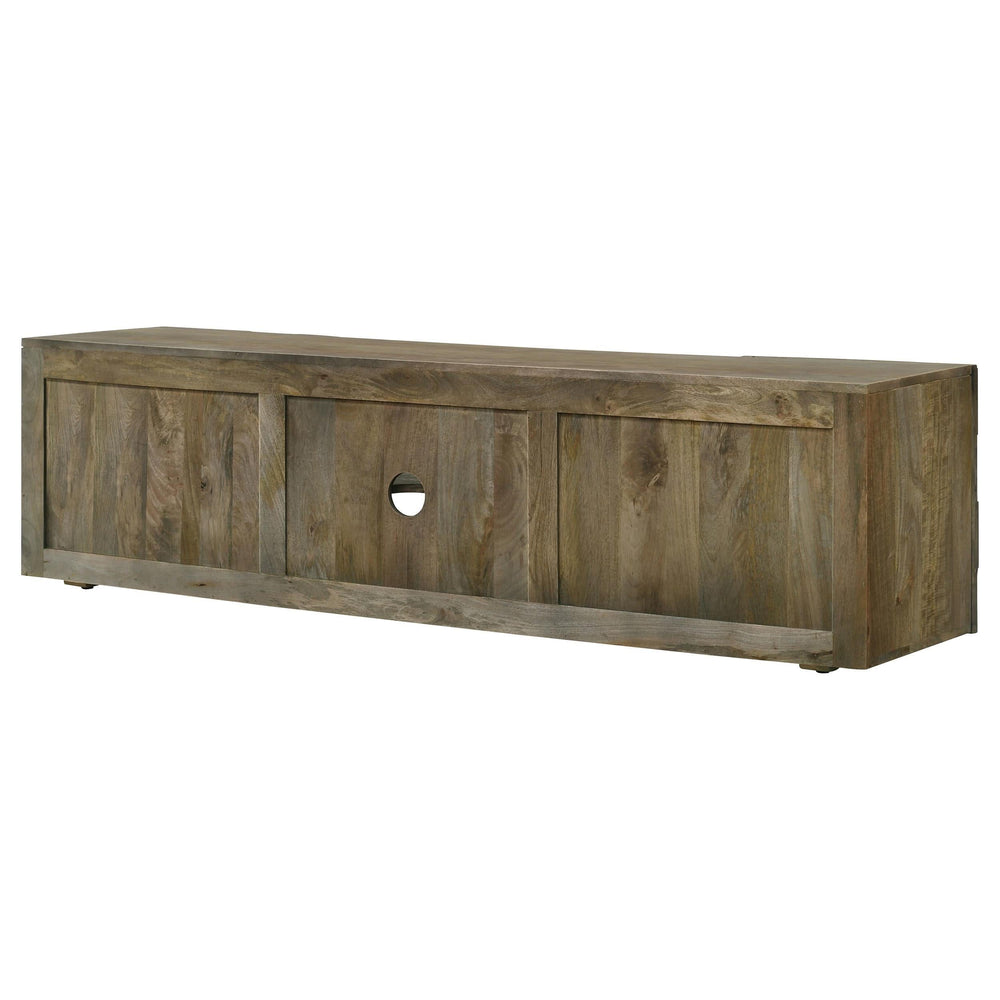Keese - Mueble para TV de madera con 2 puertas y 70 pulgadas, consola multimedia, mango marrón