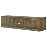 Keese - Mueble para TV de madera con 2 puertas y 70 pulgadas, consola multimedia, mango marrón
