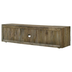 Keese - Mueble para TV de madera con 2 puertas y 70 pulgadas, consola multimedia, mango marrón