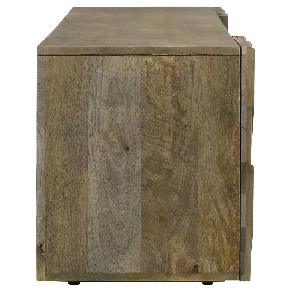 Keese - Mueble para TV de madera con 2 puertas y 70 pulgadas, consola multimedia, mango marrón