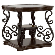 Laney 1-shelf Glass Top Rectangular End Table Deep Merlot