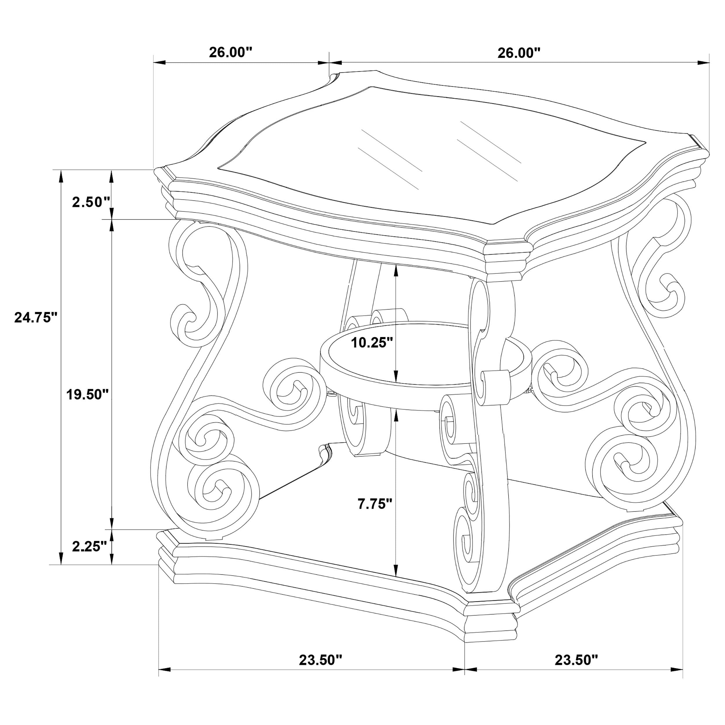 Laney 1-shelf Glass Top Rectangular End Table Deep Merlot