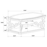 Mesa de centro rectangular Laney de 1 estante con tapa de vidrio en color merlot oscuro