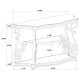 Consola de sofá para entrada Laney Scrollwork en color merlot oscuro