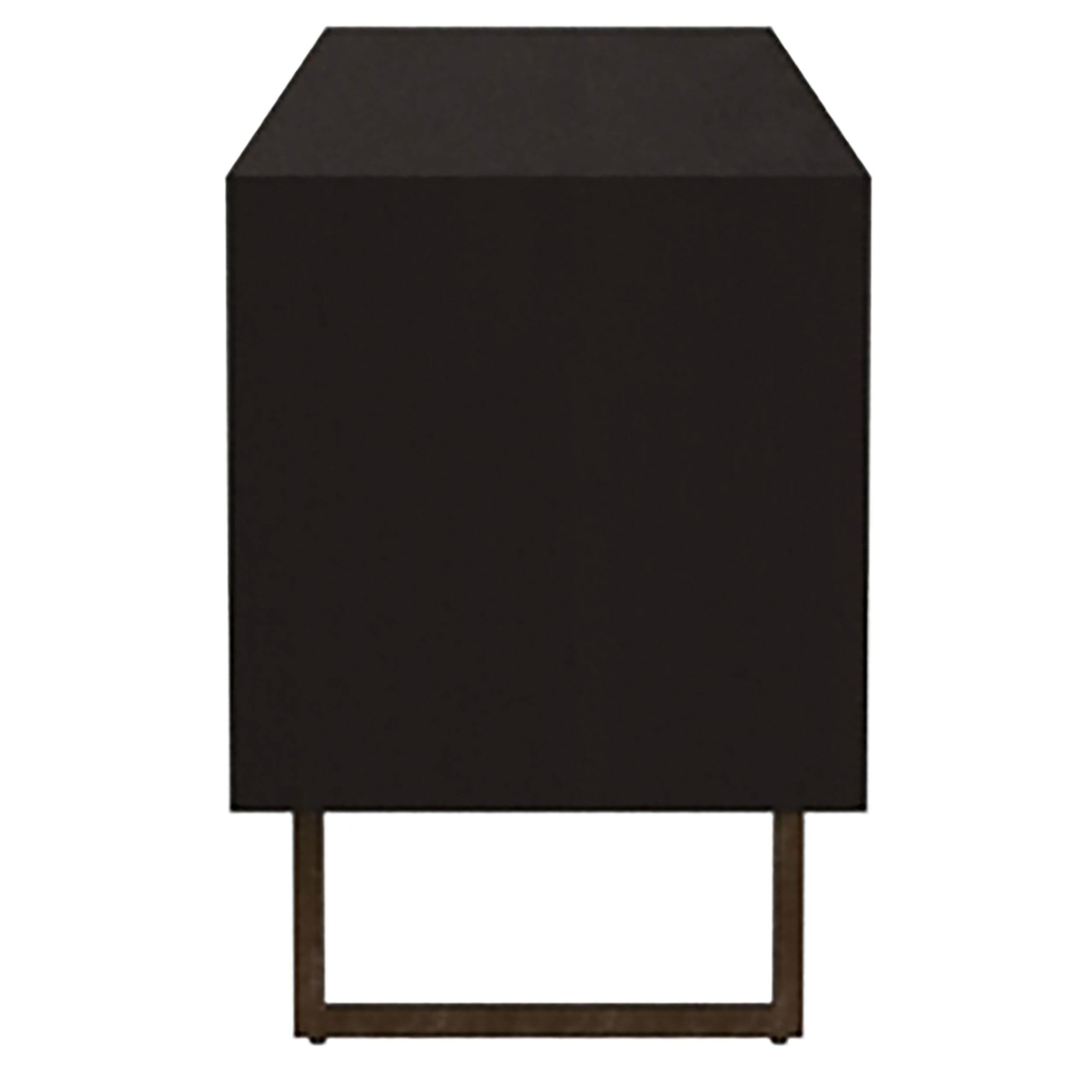 Mueble para TV Marsden de 70 pulgadas, madera de mango, dos puertas, color negro carbón